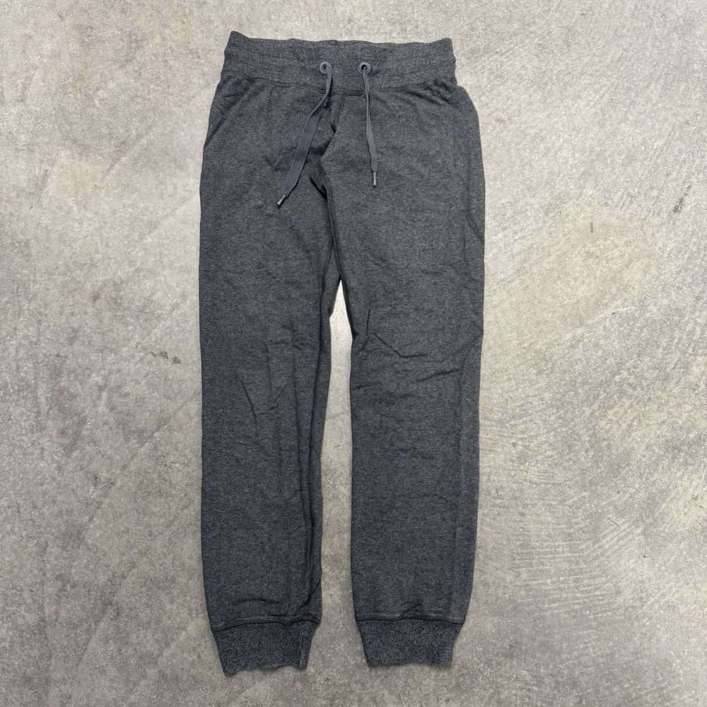 Lululemon Jogger Pants Women's 4 Gray Drawstring Side Zip Pockets Work Out Yoga